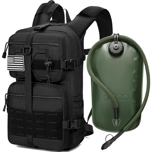 1050D Tactical Hydration Backpack with 3L Water Bladder, Military Molle Water Backpack for Men & Women, Hydration Pack for Hiking, Biking, Running, Climbing, Daily Use