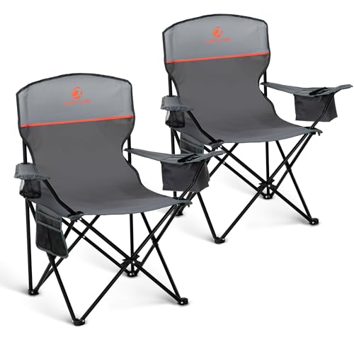 LET'S CAMP Camping Chair 2 Pack (Grey)