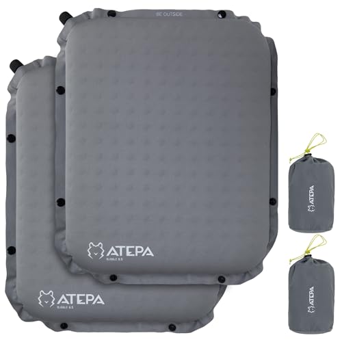 ATEPA Inflatable Stadium Seat Cushion, Self-Inflating Memory Foam Stadium Seats Bleacher Seat Chair Cushion Pad for Airplane Travel Backpacking Sports Events