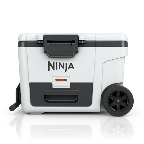 Ninja | Cooler | FrostVault 45QT Cooler with Wheels | Insulated with Temp Dry Storage Drawer | Keeps Ice Cold for Days | for The Beach, Camping, Picnics & More | Cloud White | FB245WH