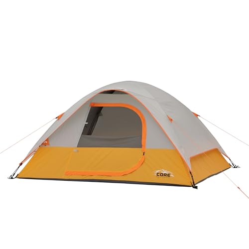 CORE Tent for Family Camping, Hiking and Backpacking | 3 Person / 4 Person / 6 Person / 9 Person Person Dome Camp Tents with Included Tent Gear Loft for Outdoor Accessories