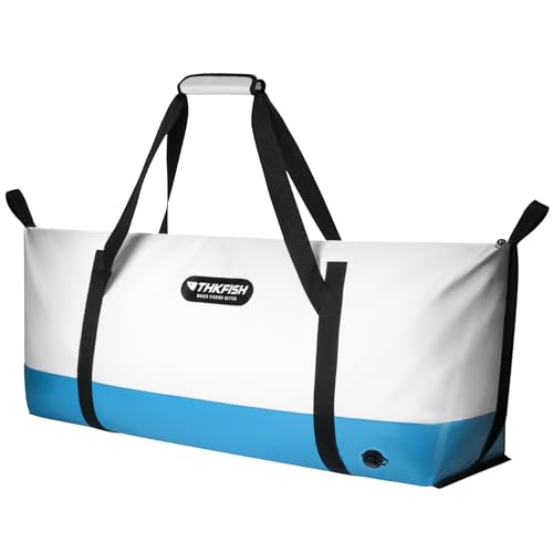THKFISH Insulated Fish Cooler Bag, Fish Kill Bag for Caught Fish, 40x16in 25x17.5in Portable Waterproof Insulated Fish Bag Keeps Ice for 24 Hours