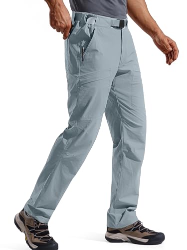 FREE SOLDIER Men's Outdoor Cargo Hiking Pants with Belt Lightweight Waterproof Quick Dry Tactical Pants Nylon Spandex
