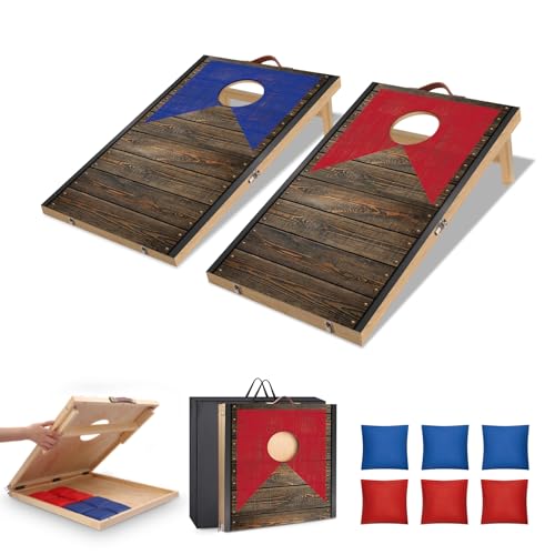 HQGZQL Portable Foldable Cornhole Set