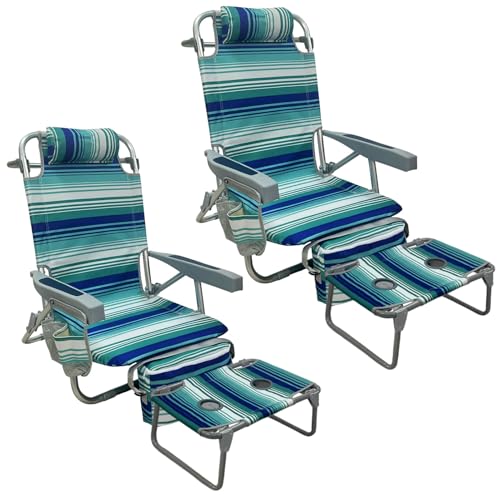Backpack Beach Chair Aluminum 2 Pack with Folding Camping Table 5-Position Lay Flat Lounge Chair Outdoor with Insulated Cooler Bag (ASIN B0DQPP1KSC)