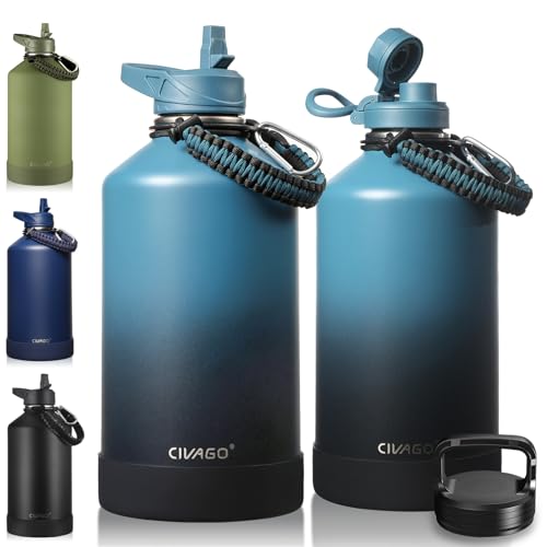 CIVAGO 128 oz Gallon Water Bottle (Indigo Black)
