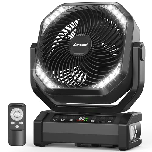 AMACOOL Camping Fan with Light, 20000mAh