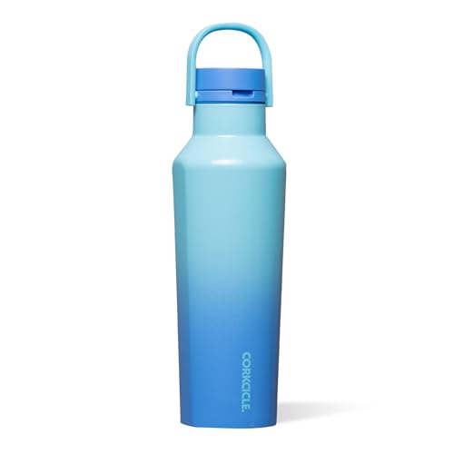 Corkcicle Sport Canteen - Keeps Drinks Cold 25 Hours - Stainless Steel Water Bottle - Triple-Insulated - Spill-Proof - Summer Drinkware Gift - Keeps Drinks Ice Cold - 20 oz - Boom Box Blue