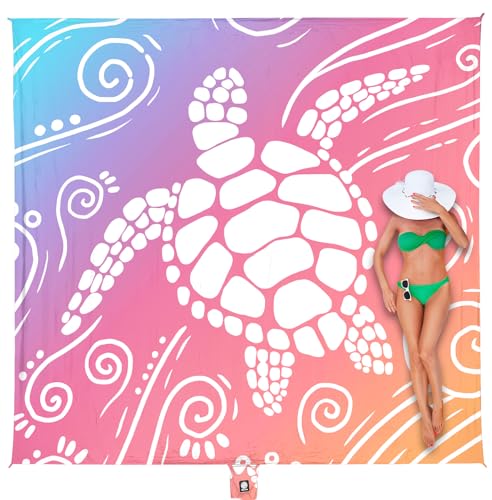 WEKAPO Beach Blanket (Pinkish Purple Sea Turtle)