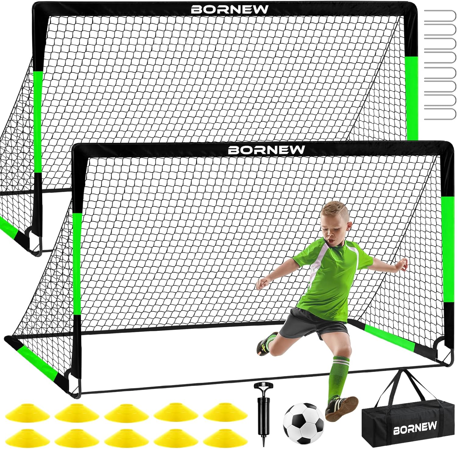 BORNEW Kids Soccer Goal (Premium Option)