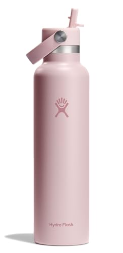 Hydro Flask Water Bottle - Insulated Stainless Steel - Straw Lid, Non Spill, Leakproof 24 Oz Trillium Pink