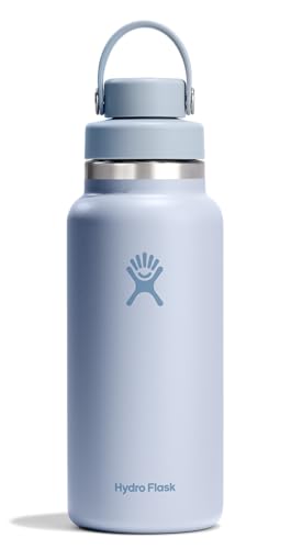 Hydro Flask Water Bottle - Insulated Stainless Steel - Wide Mouth Chug Lid, Non Spill, Leakproof in 32 Oz Surf Blue
