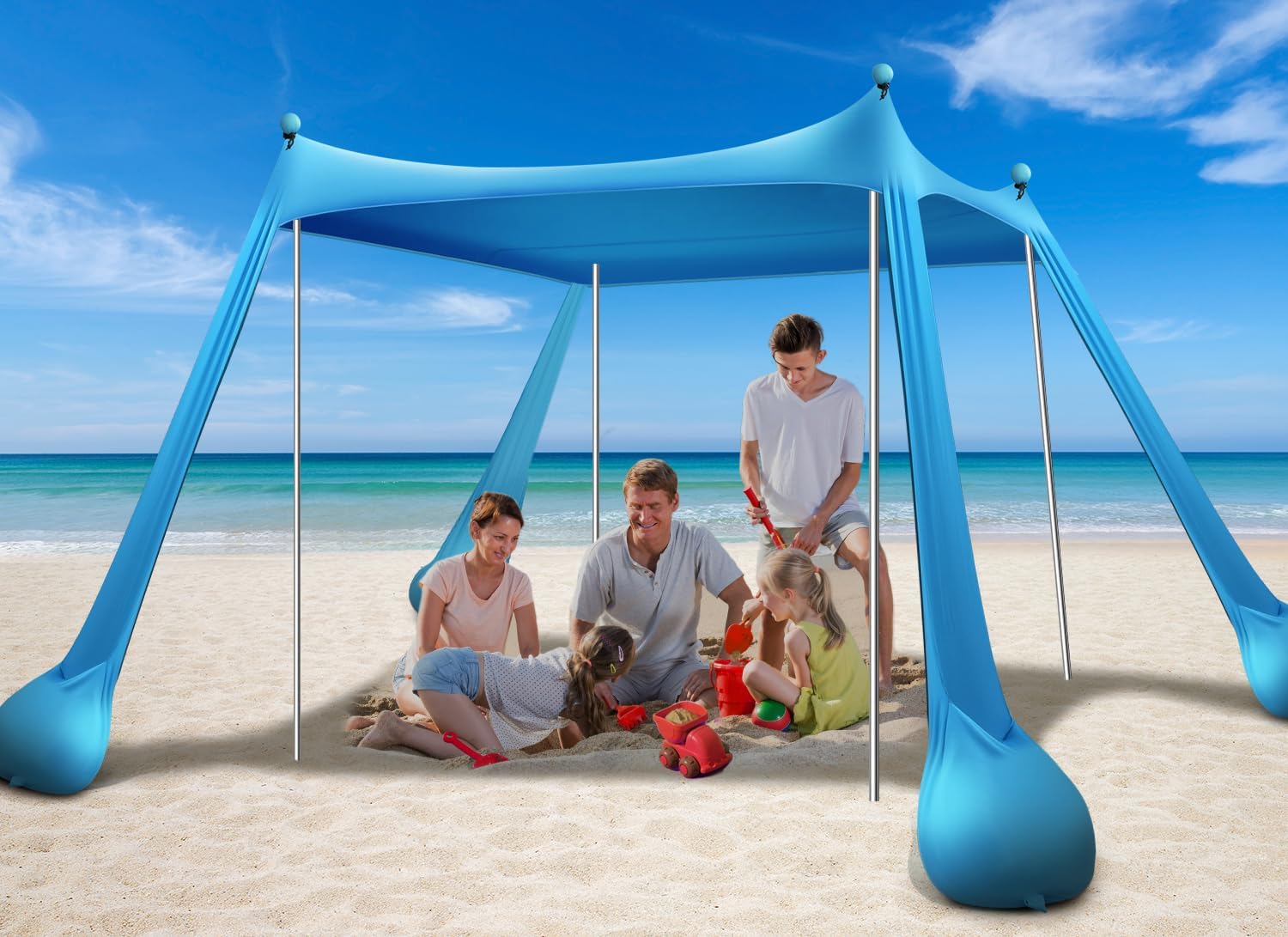 Beach Tent Canopy UPF50+ Protection (10x10FT)