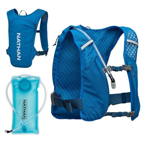 Nathan QuickStart 1.5L Hydration Pack Vest with Bladder or flasks, Storage Pockets, Breathable Moisture-Wicking Fabric, Adjustable Straps for Running, Hiking, Walking, Marathons, Obstacle Races