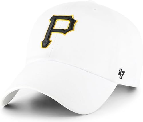 47 MLB White Team Color Primary Logo Clean Up Adjustable Strap Hat Cap, Adult One Size Fits All