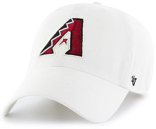 47 MLB White Team Color Primary Logo Clean Up Adjustable Strap Hat Cap, Adult One Size Fits All