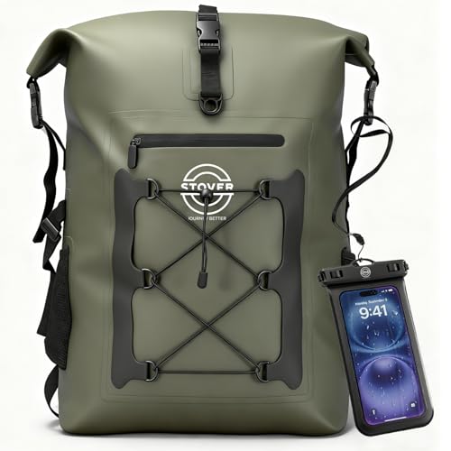 STOVER 5/10/25/30/40/55L Waterproof Backpack- Floating Dry Bag for Kayaking, Travel, Beach, Hiking, & Camping, Men/Women
