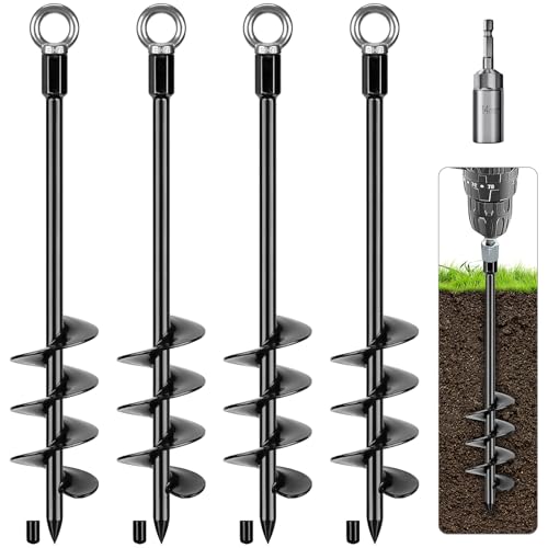 BeneLabel 4 Pack 18 Inch Ground Anchor Kits