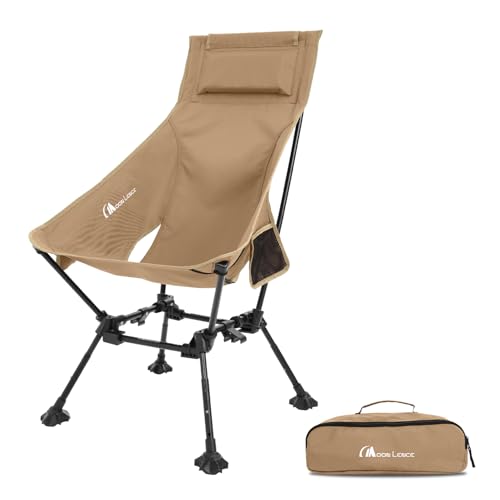MOON LENCE High Back Folding Camping Chair (Khaki)