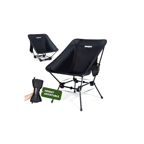 Lightweight Camping Chair, Portable Folding Chair for Camp, Backpacking, Beach, Hiking, Outdoors, Picnics, Black