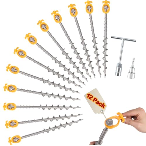 Keltrion 12 PCS Screw in Tent Stakes