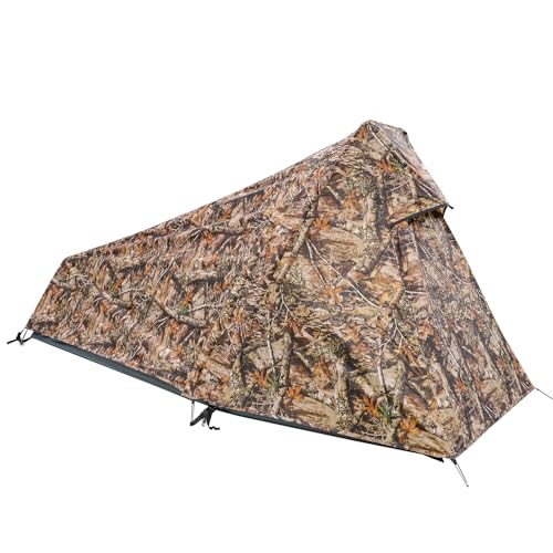 GEERTOP Ultralight Bivy Tent for 1 Person 3 Season Waterproof Single Person Backpacking Tent for Camping Hiking Backpack Travel Outdoor Survival Gear