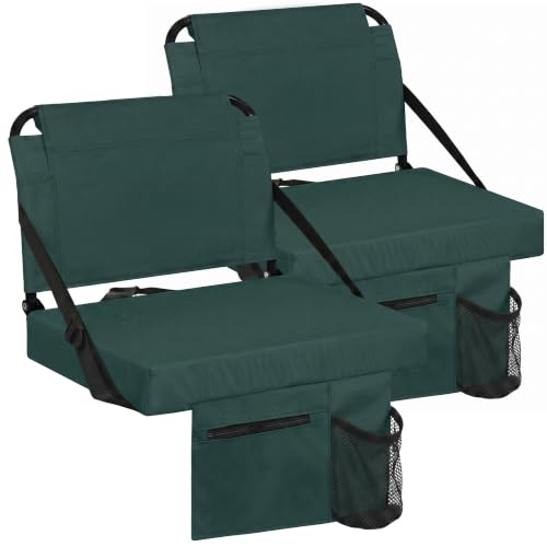 Stadium Seat for Bleachers with Back Support and Wide Padded Cushion Stadium Chair - Includes Shoulder Strap and Cup Holder