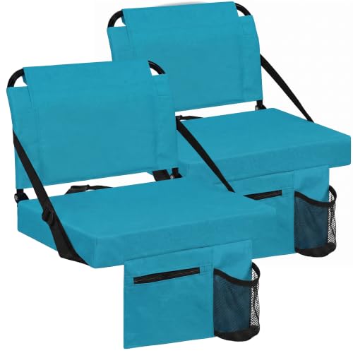 Stadium Seat for Bleachers with Back Support and Wide Padded Cushion Stadium Chair - Includes Shoulder Strap and Cup Holder