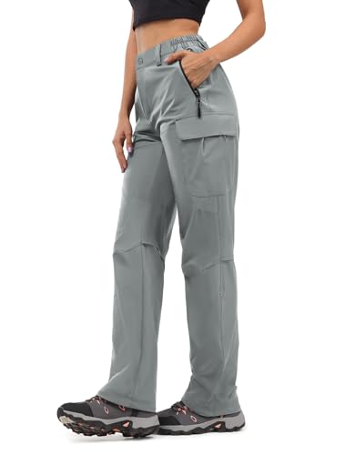 Moosehill Women's-Hiking-Pants-Cargo-Quick-Dry-Stretch-Lightweight Work Outdoor Pants with 5 Deep Pockets