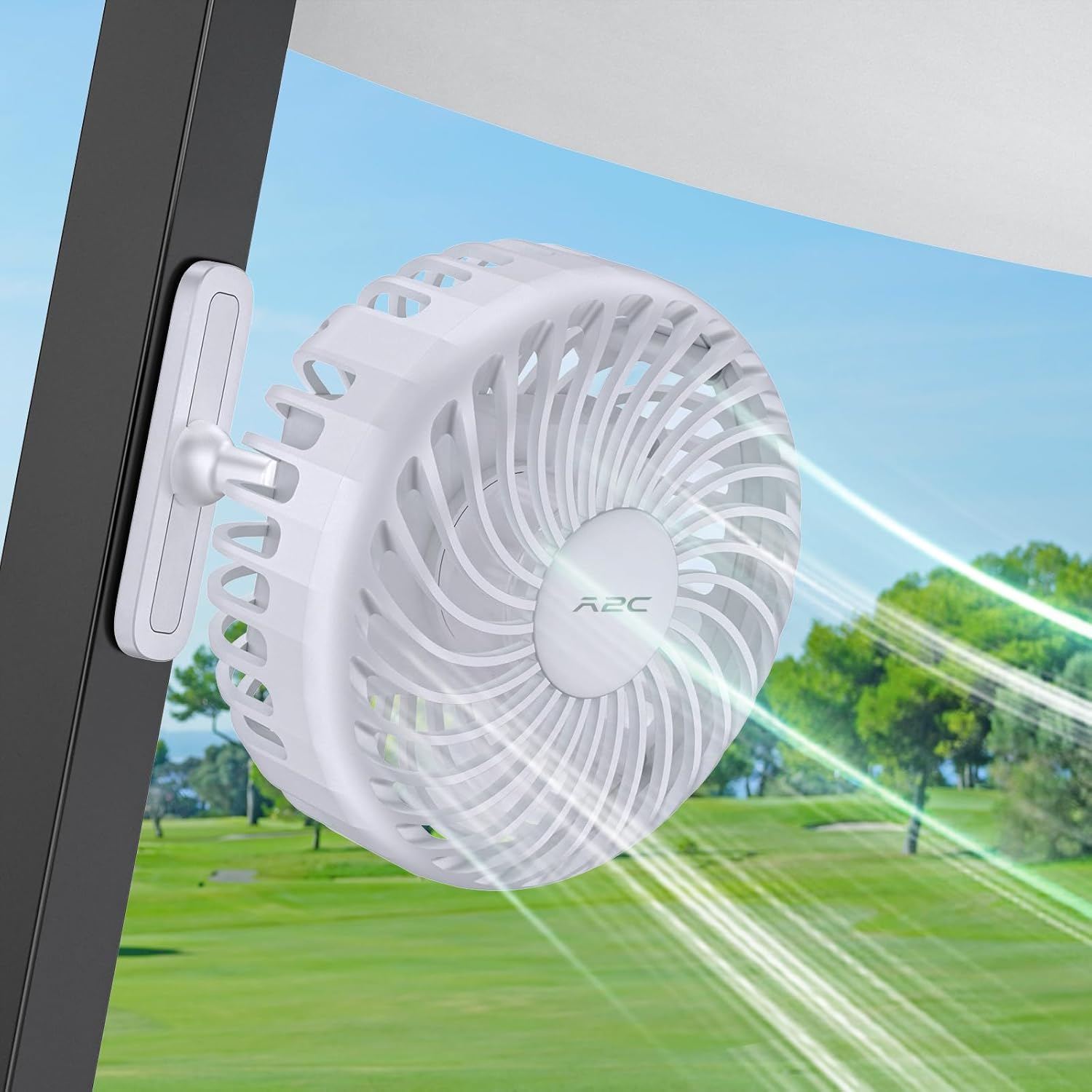 A2C Golf Cart Fan Rechargeable (Best Value)