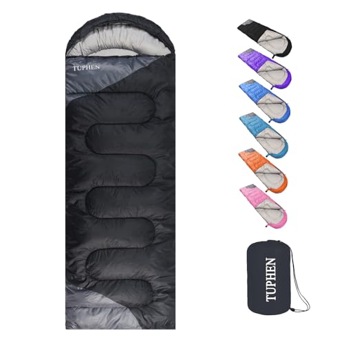 tuphen- Sleeping Bags for Adults Kids Boys Girls Backpacking Hiking Camping Microfiber Liner, Cold Warm Weather 4 Seasons Indoor Outdoor Use, Lightweight & Waterproof