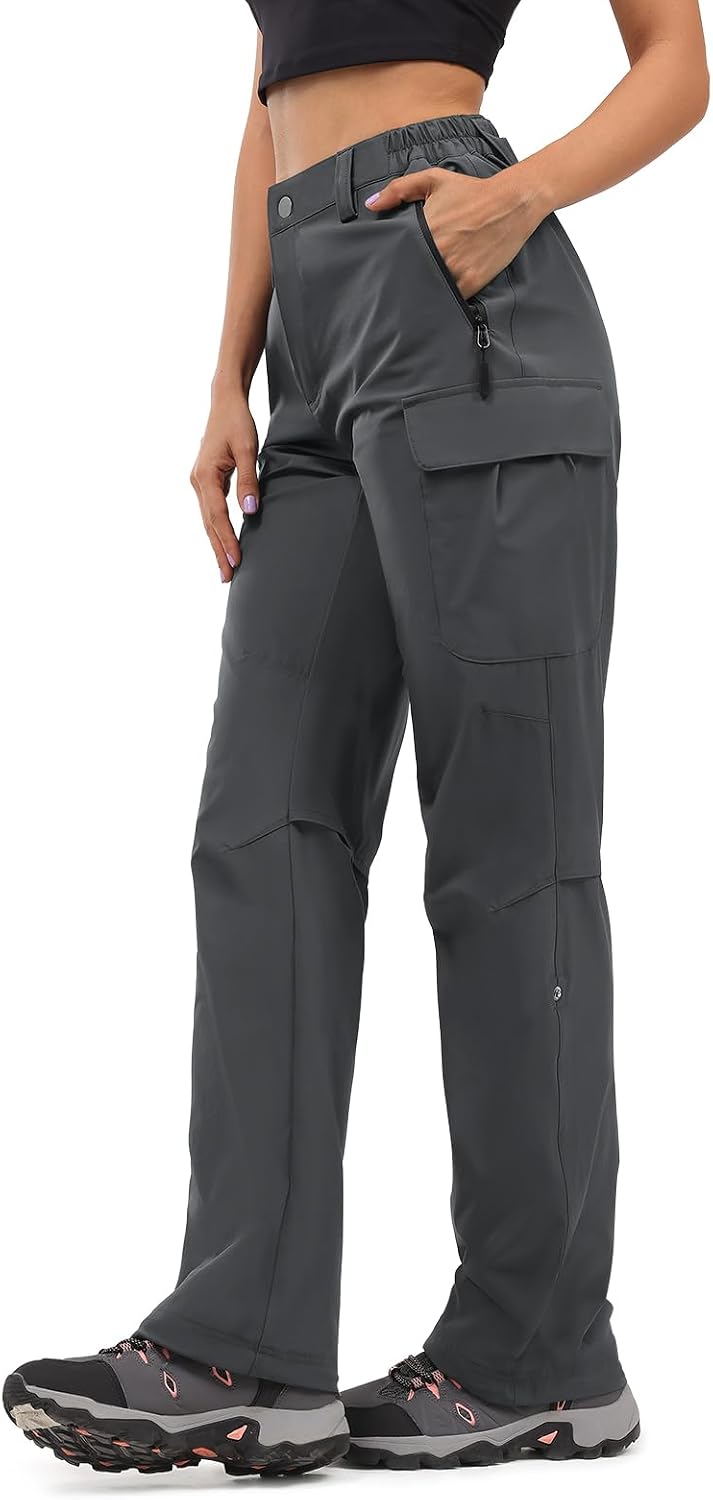 Moosehill Women's-Hiking-Pants-Cargo-Quick-Dry-Stretch-Lightweight Work Outdoor Pants with 5 Deep Pockets