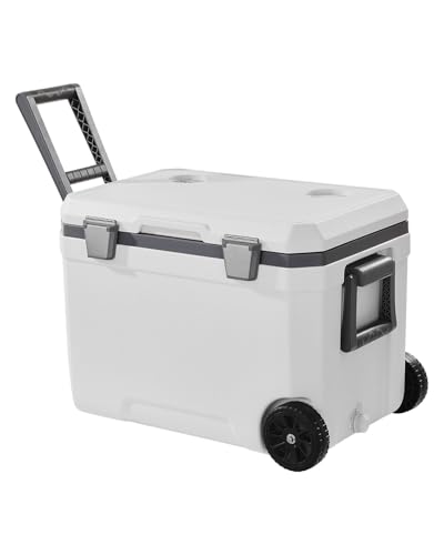 VEVOR Ultra-Light Hard Cooler, Ice Retention Cooler with Heavy Duty Handle, Ice Chest Lunch Box for Camping, Travel, Outdoor, Keeps Cool for up to 6 Days