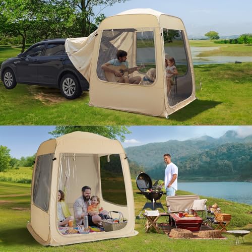 Alvantor Screen House Gazebo, 6-10-15 Person Pop Up Igloo Screened Canopy Tent with Mosquito Netting Sides, Instant UV Resistant Sun Shelter for Garden, Patio, Backyard