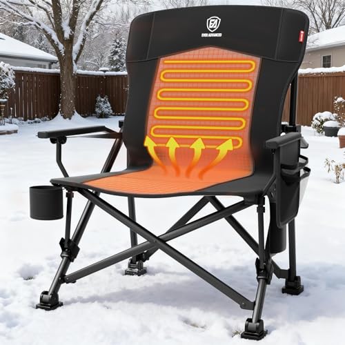 EVER ADVANCED Heated Oversized Foldable Camping Chair