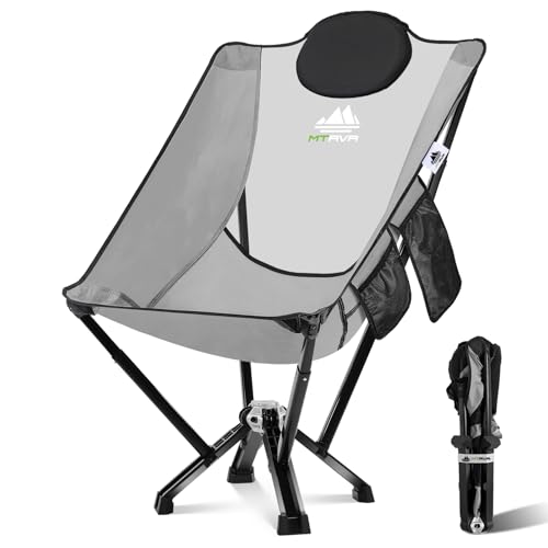 Camping Chairs for Adults, Supports 600 Lbs Lightweight Folding Camping Chair, Collapses to Size of Water Bottle Portable Camping Chair for Outdoor, Beach, Lawn, Travel, Picnics