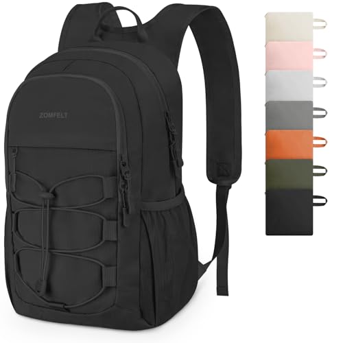 ZOMFELT Hiking Backpack for Women Men, 25L Lightweight Packable Backpacks for Trip, Water Resistant Small Travel Backpack, Foldable daypack for Hiking, Walking, Cycling, Camping, Black