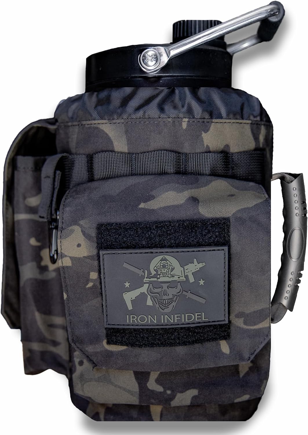 Iron Infidel Battle Bottle (128 oz) Black Camo