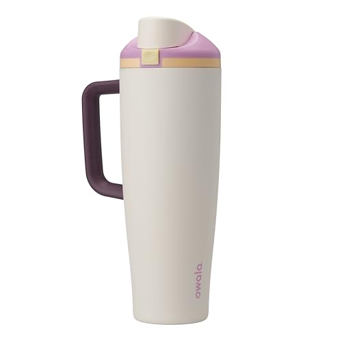 Owala FreeSip Tumbler Insulated Stainless Steel Water Bottle with Built-in Straw and Side Handle, For Travel, Work, School, and Sports, 40oz, BPA Free, Leak Proof, Deaybreak