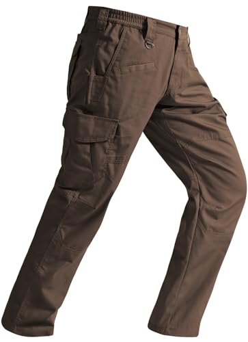 SPOSULEI Mens Tactical Pants Ripstop Cargo Work Pants with 9 Pockets Water Resistant Breathable Hiking Construction Pants