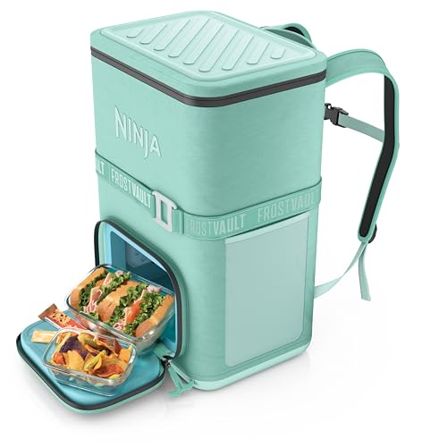 Ninja | Backpack Cooler | FrostVault Go Can Soft Cooler | Leakproof Zipper with Built in Can Opener, 2 Ice Packs & Dry Storage Drawer | for Hiking, Camping & More | 24/36 Can