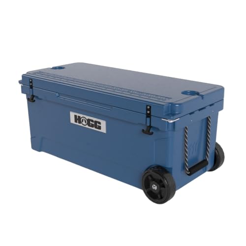 Hogg Insulated Cooler, Rotomolded Cooler with Rubber Gasket Seal for Insulation, Comes with Cupholders, Fishing Ruler, and Bottle Openers