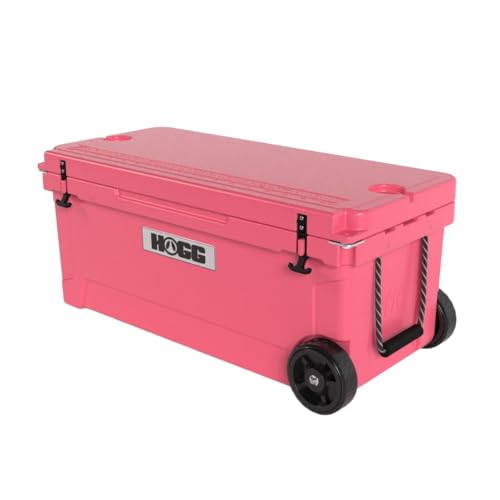 Hogg Insulated Cooler, Rotomolded Cooler with Rubber Gasket Seal for Insulation, Comes with Cupholders, Fishing Ruler, and Bottle Openers