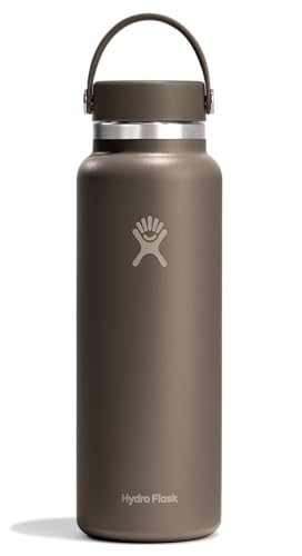 Hydro Flask Water Bottle - Insulated Stainless Steel - Wide Mouth Flex Lid, Non Spill, Leakproof and Refillable in 40 Oz Sandpiper