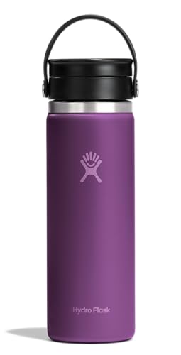 Hydro Flask Flex Sip Coffee Tumbler  Insulated Stainless Steel, Non Spill, Leak Proof Travel Cup 20 Oz Beachplum Purple