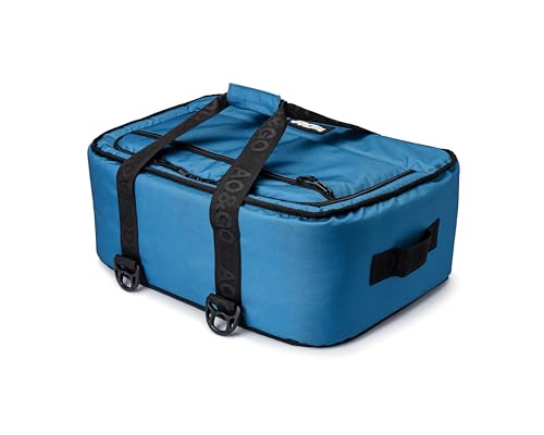 AO Coolers Stow 'n Go Canvas Soft-Sided Cooler, Low Profile and Leak Proof, Insulated for 24-Hour Cold, Ocean Blue, 38-Can