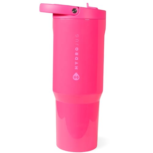 HydroJug Sport - Stainless Steel Tumbler with Straw, Vacuum Insulated, 40oz Leakproof Water Bottle, Ergonomic Design, Reusable, Dishwasher Safe, Rubber Base, Durable for Gym or Outdoors, Flare