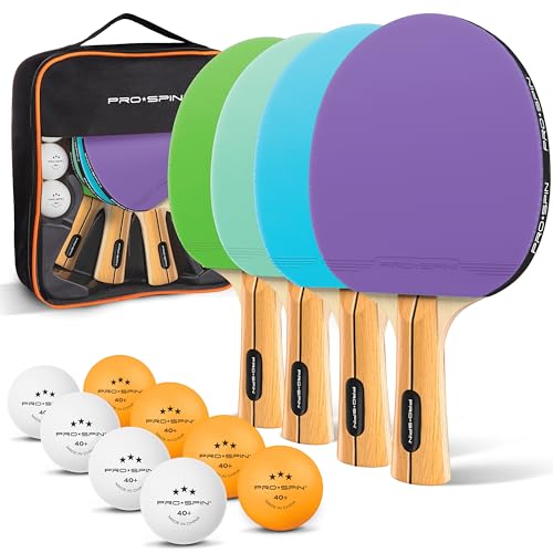 PRO SPIN Ping Pong Paddles - High-Performance Set with Premium Table Tennis Rackets, 3-Star Ping Pong Balls, Compact Storage Case | Professional Quality Ping Pong Paddle Set | Indoor & Outdoor Games